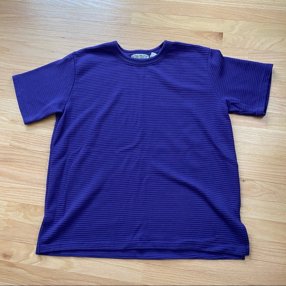 Extra touch international, vibrant purple 1X shirt